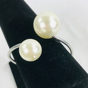 Adjustable Large Pearl Cuff Bracelet